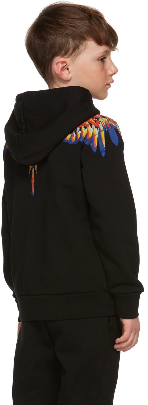 Marcelo Burlon County Of Milan Wings-print Zip-fastening Hoodie In Black Multicolor