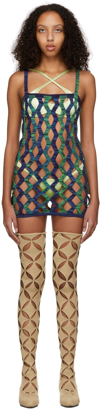 【関税込み】Isa Boulder ブルー & グリーン Nest ドレス Blue & Green Nest Tank Dress by Isa Boulder on Sale