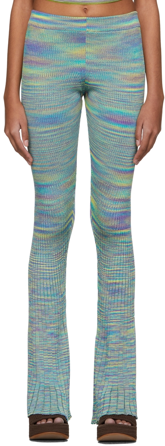 Isa Boulder SSENSE Exclusive Green & Purple Flared Jelly Lounge Pants