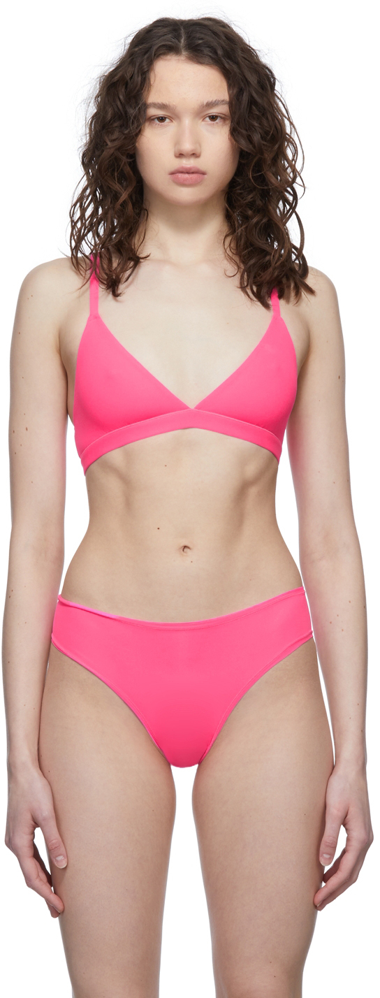 SKIMS WOMEN’S FITS EVERYBODY TRIANGLE BRALETTE IN NEON PINK SZ S