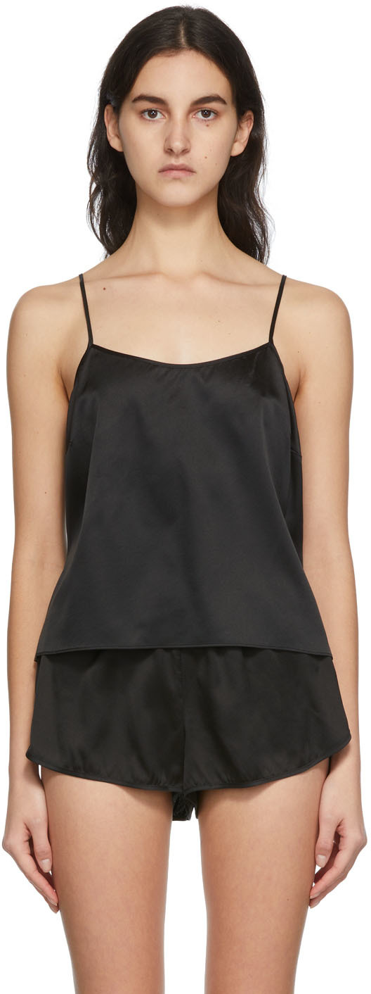SKIMS Black Silk Sleep Tank Top SSENSE