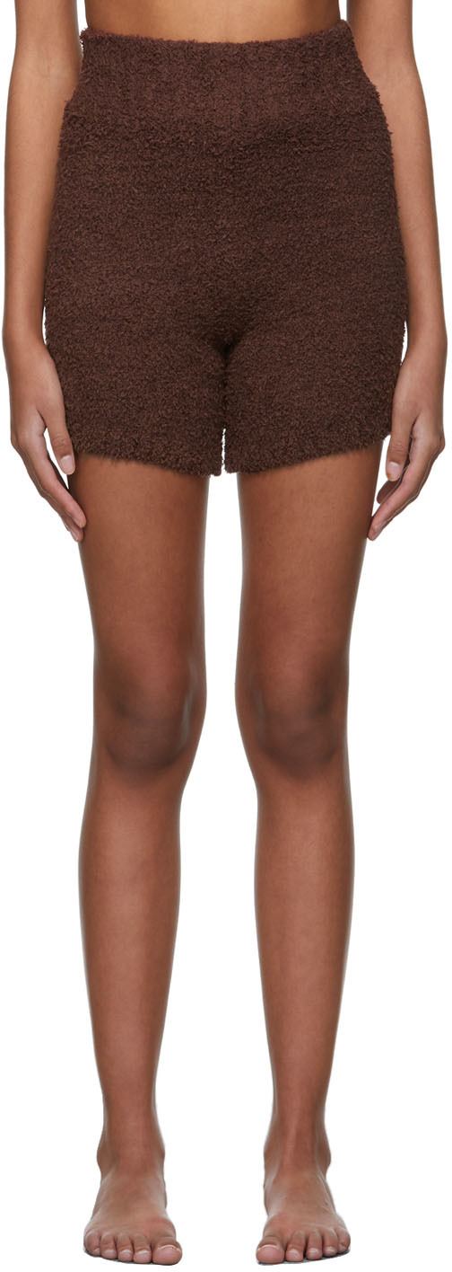 Brown Cozy Knit Boy Shorts