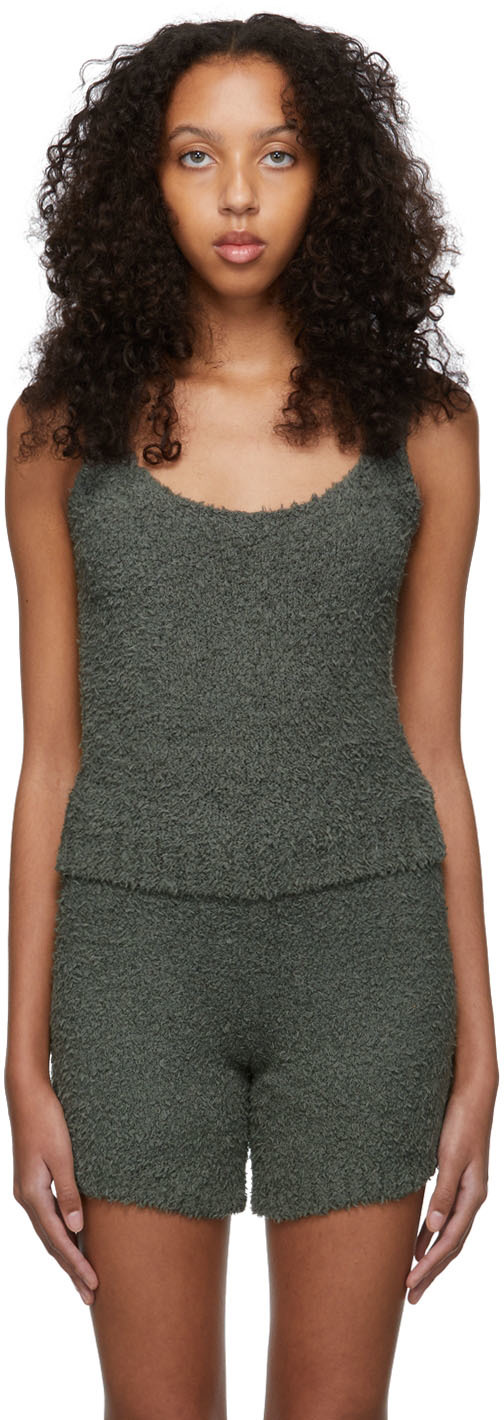 SKIMS: Grey Cozy Knit Tank Top | SSENSE Canada