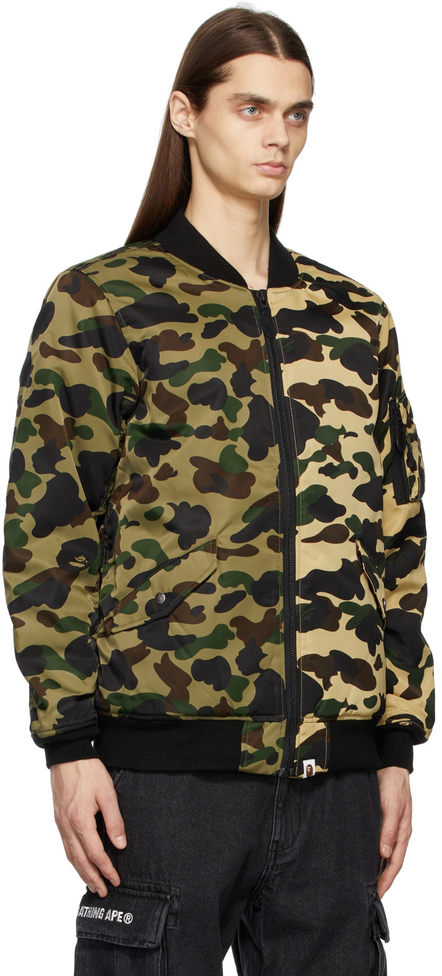 Bape Gray & Navy Sweat Bomber Jacket - Navy