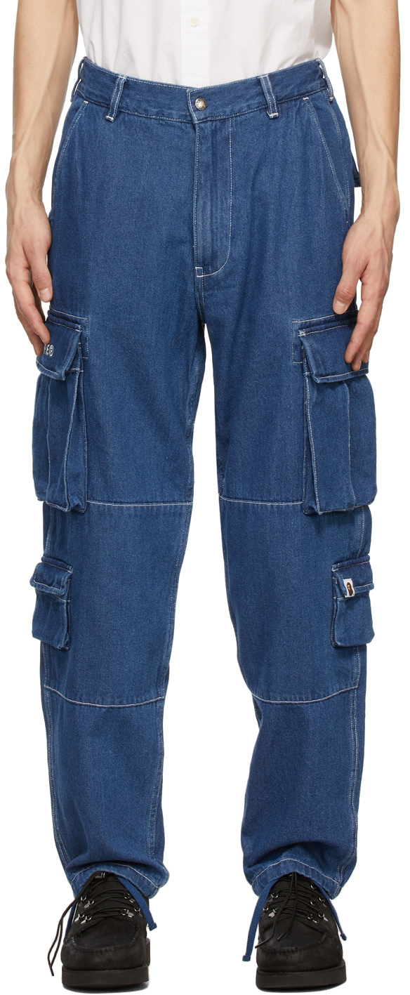 Blue Cargo Shorts Ssense Uomo Abbigliamento Pantaloni e jeans Jeans Jeans a zampa & bootcut 