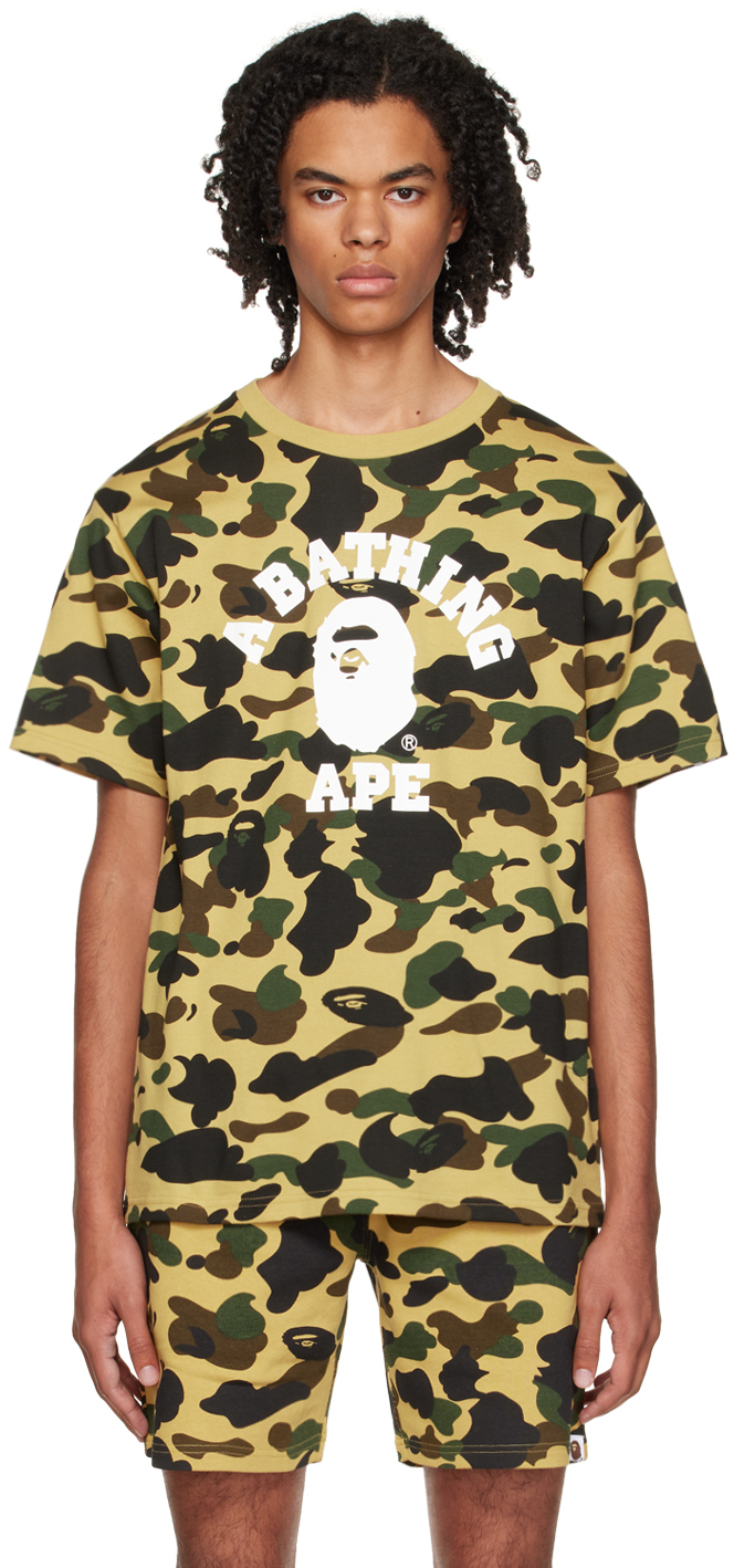 Yellow Camo College T-Shirt by BAPE on Sale
