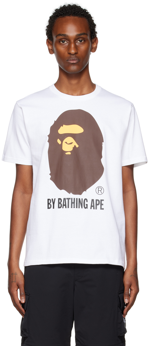civilization Unexpected member BAPE: White 'By Bathing Ape' T-Shirt | SSENSE