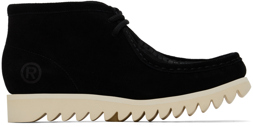 Bape Black Embossed Oxfords