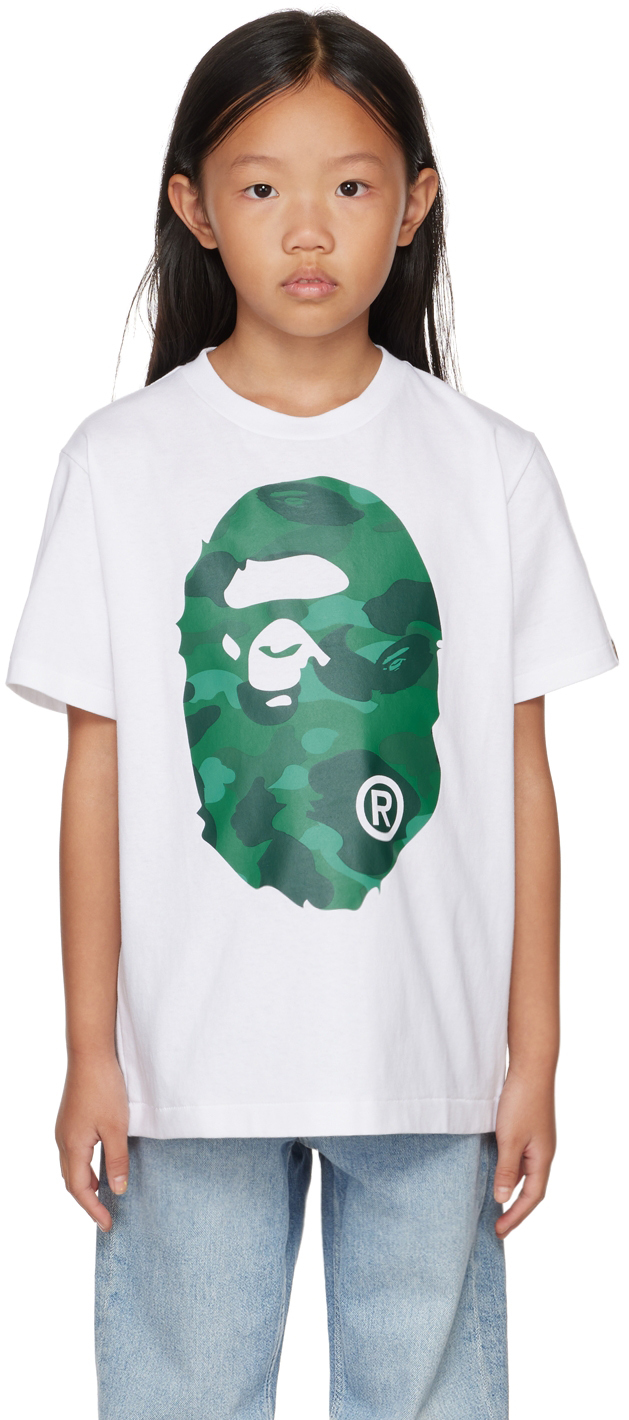 Kids White Big Ape Head T-Shirt by BAPE | SSENSE Canada
