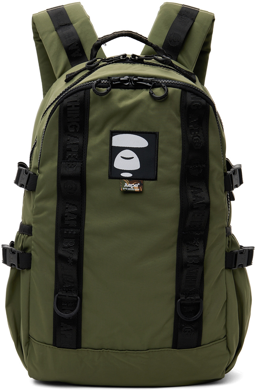 Khaki Canvas Backpack by AAPE by A Bathing Ape on Sale