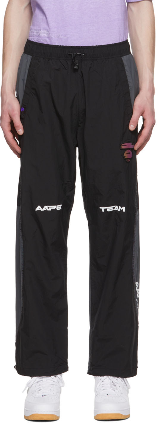 AAPE by A Bathing Ape Black Nylon Lounge Pants
