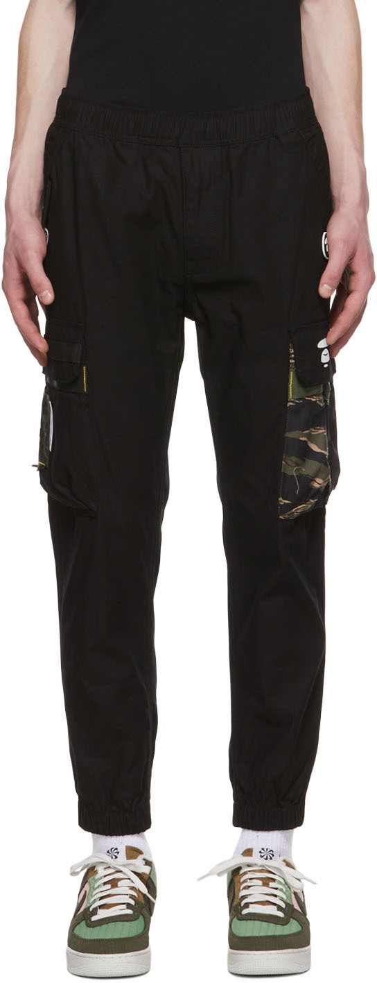Black Cotton Cargo Pants by AAPE by A Bathing Ape on Sale