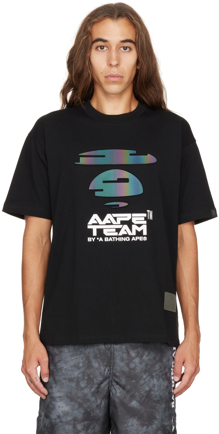 AAPE by A Bathing Ape Black Embossed T-Shirt