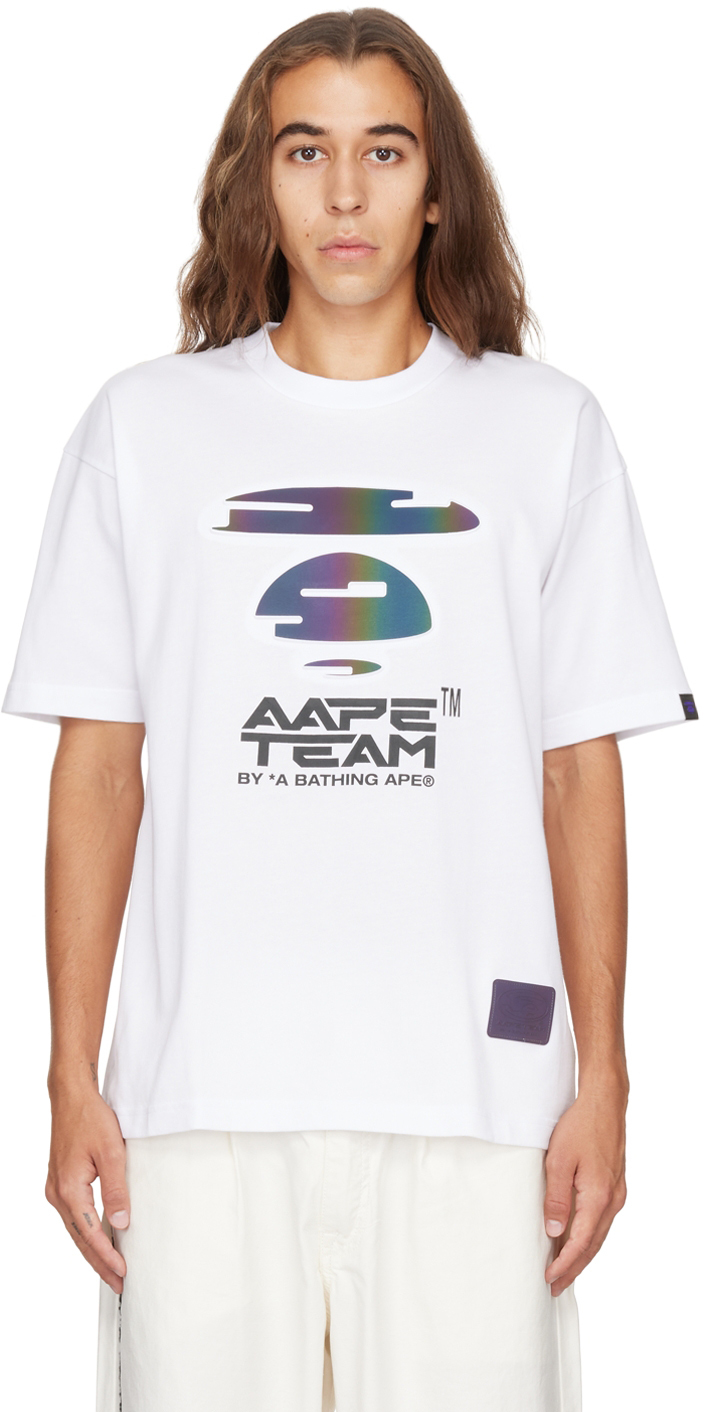 AAPE by A Bathing Ape White Embossed T-Shirt