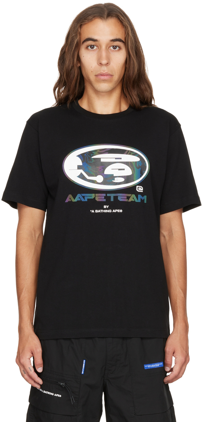 AAPE by A Bathing Ape Black Printed T-Shirt