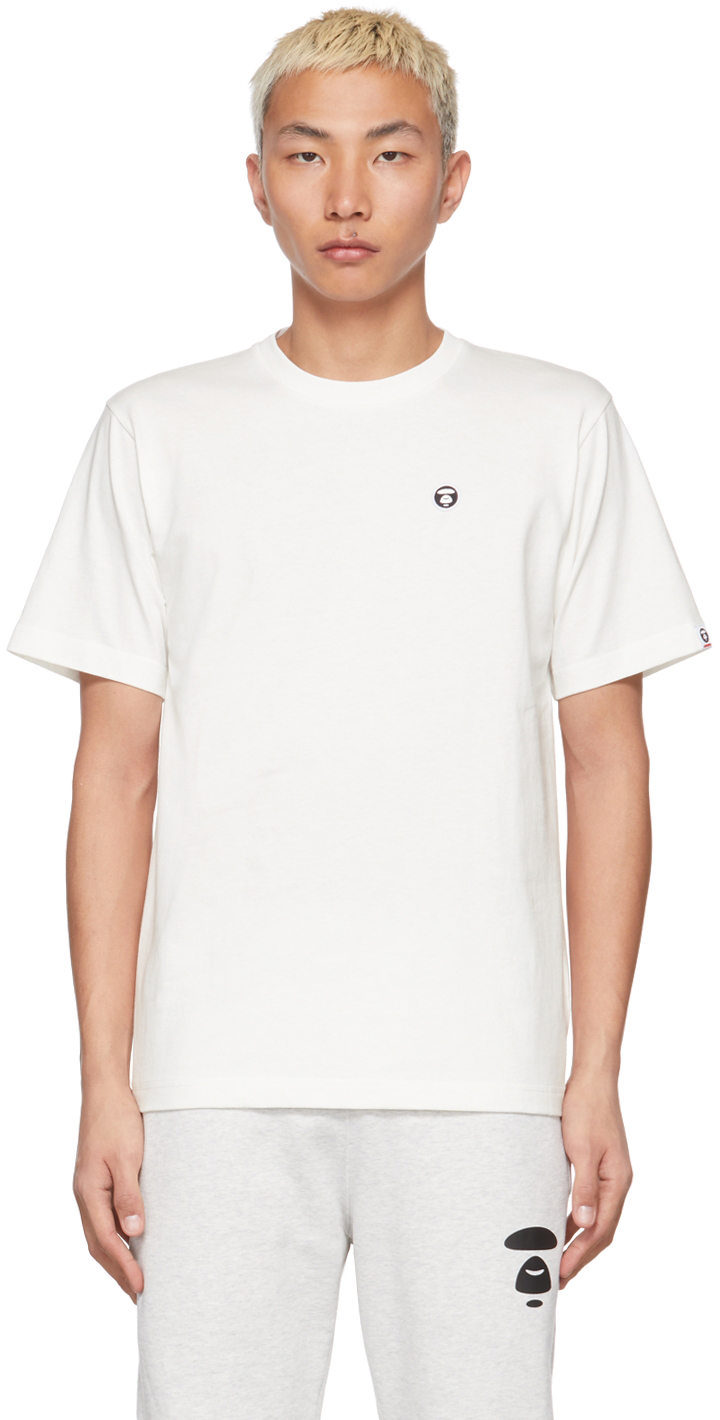 AAPE by A Bathing Ape Off White Logo Patch T Shirt