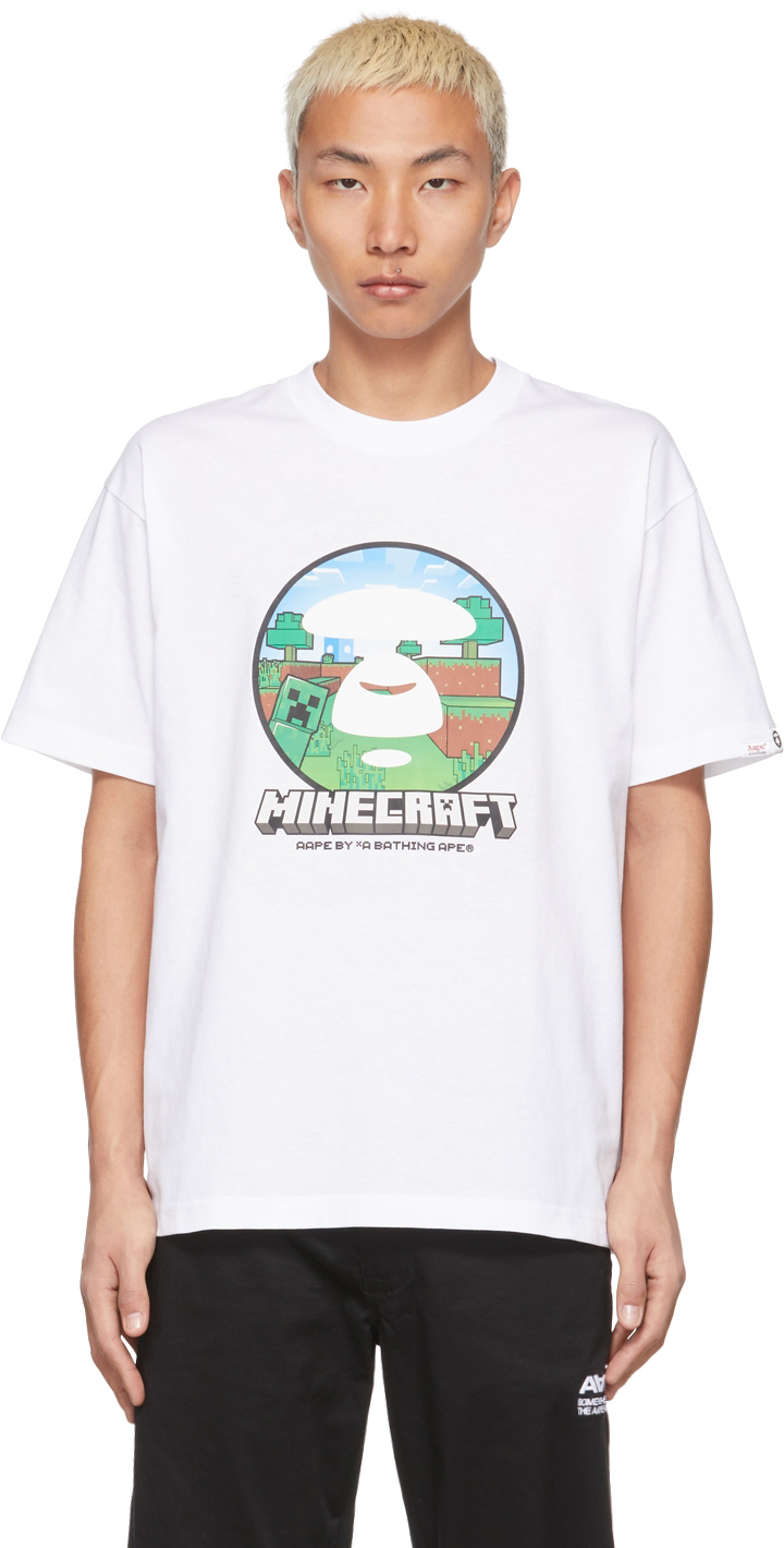 AAPE by A Bathing Ape White Minecraft Edition #1 T-Shirt