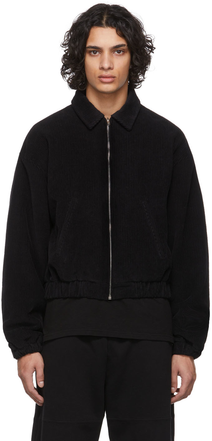 Les Tien: SSENSE Exclusive Black Corduroy Workwear Jacket | SSENSE