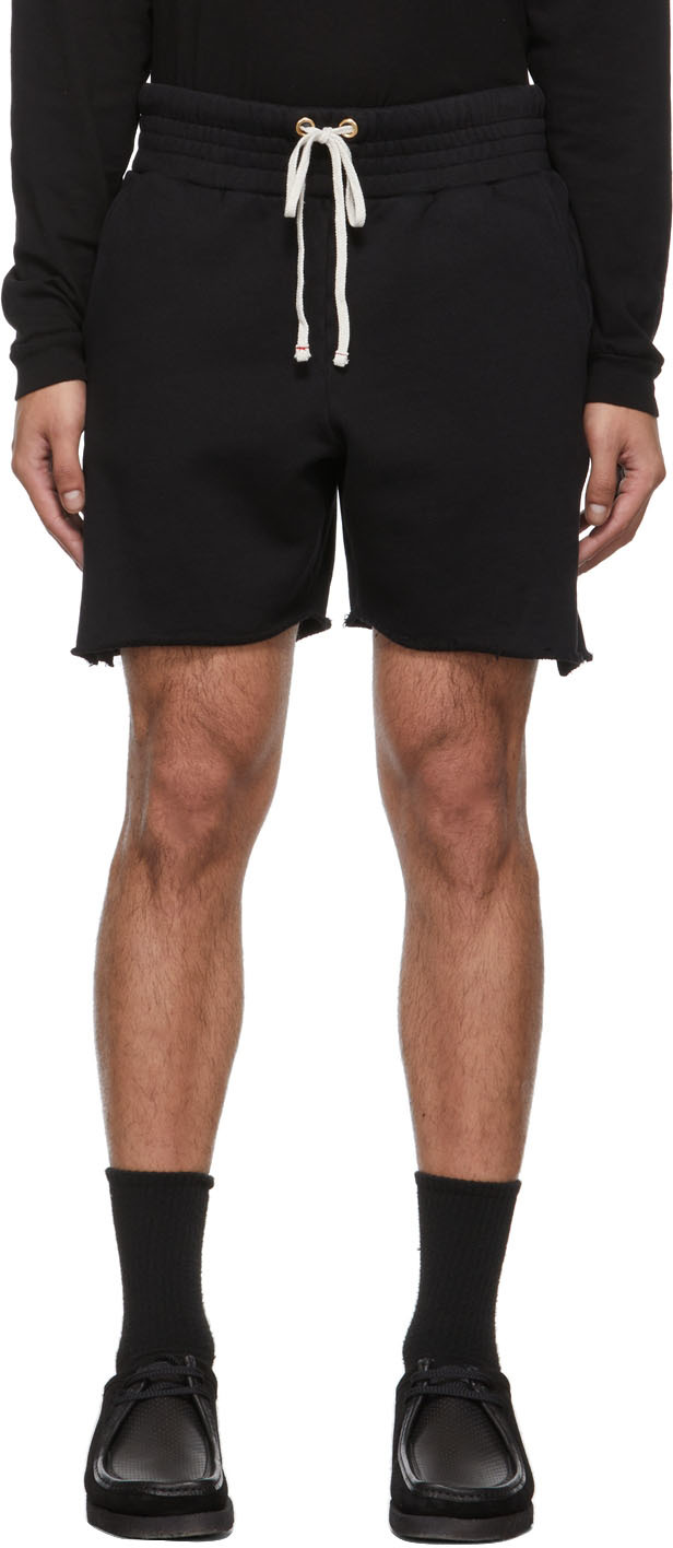Les Tien Mens Jet Black Raw-hem High 