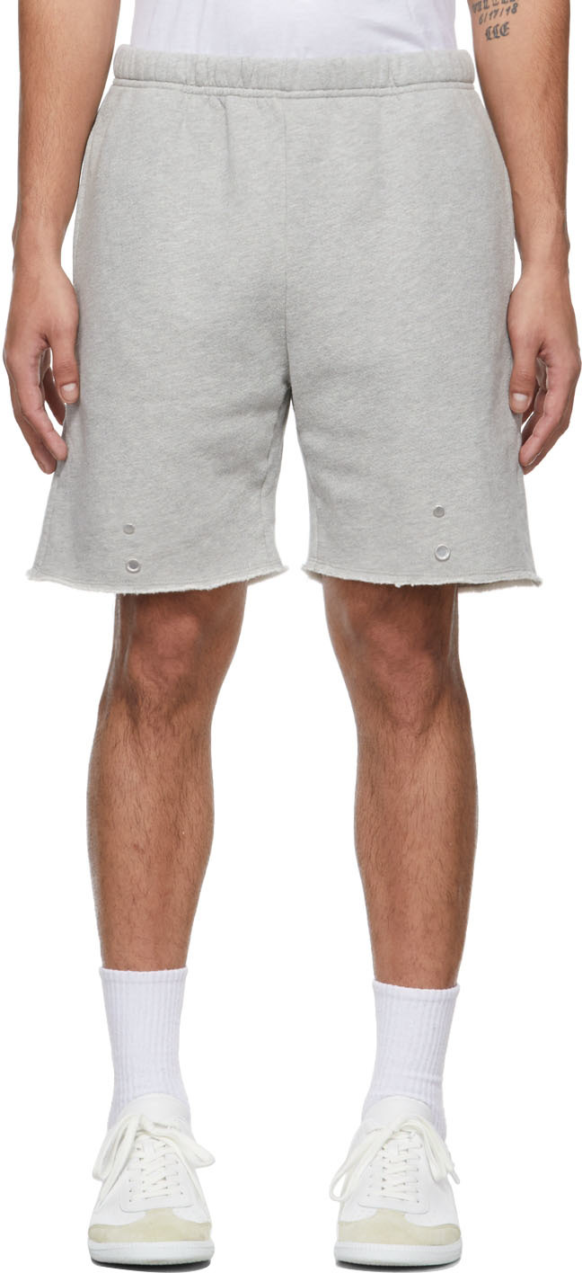 Les Tien Grey Snap Front Shorts