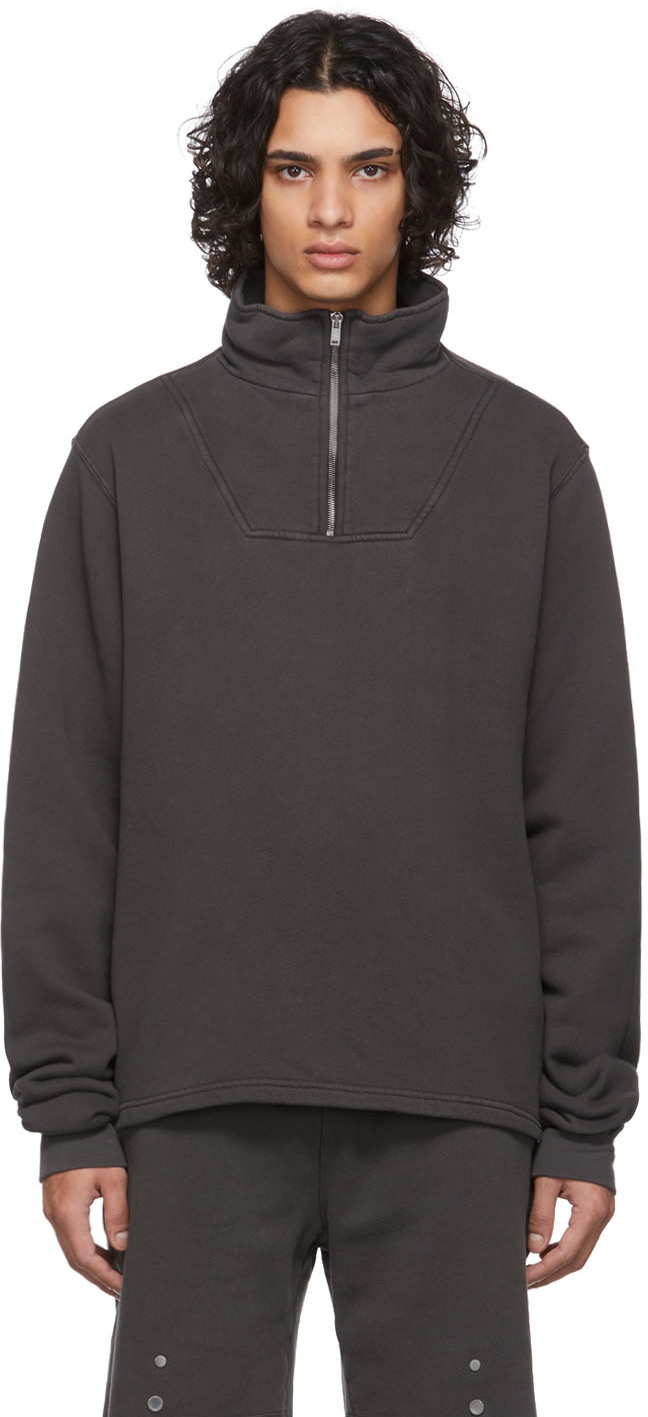 Les Tien Black Half-Zip Yacht Sweatshirt | Smart Closet