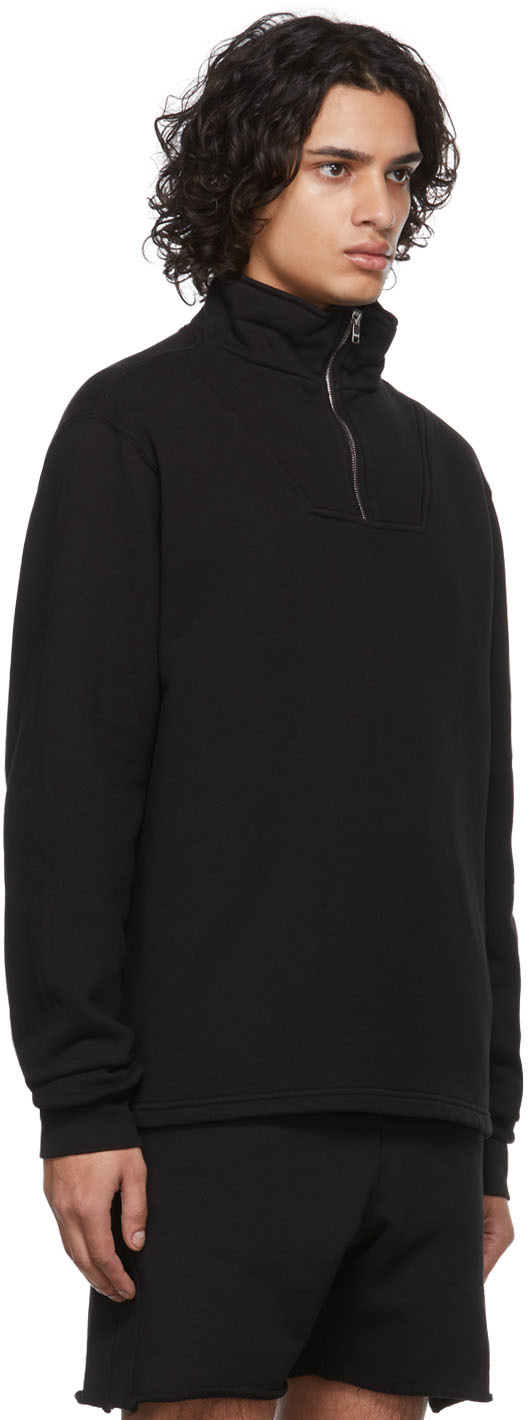 Les Tien Black Half-Zip Yacht Sweatshirt | Smart Closet