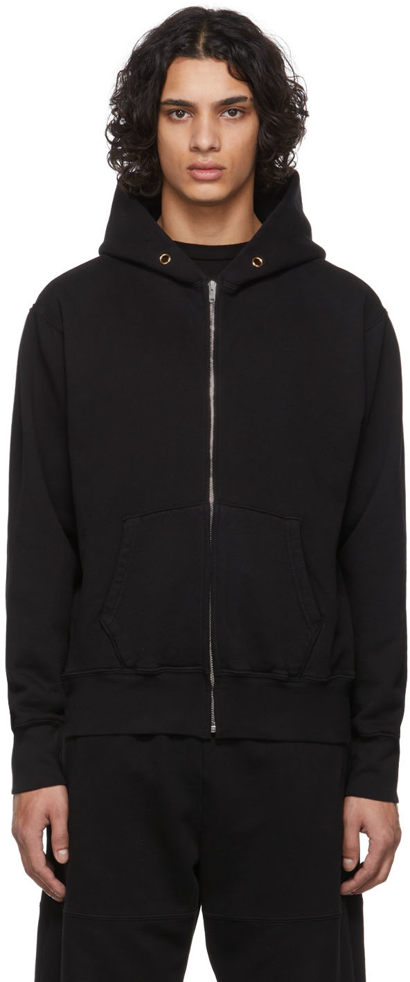 Les Tien Black Cropped Zip-Up Hoodie | Smart Closet