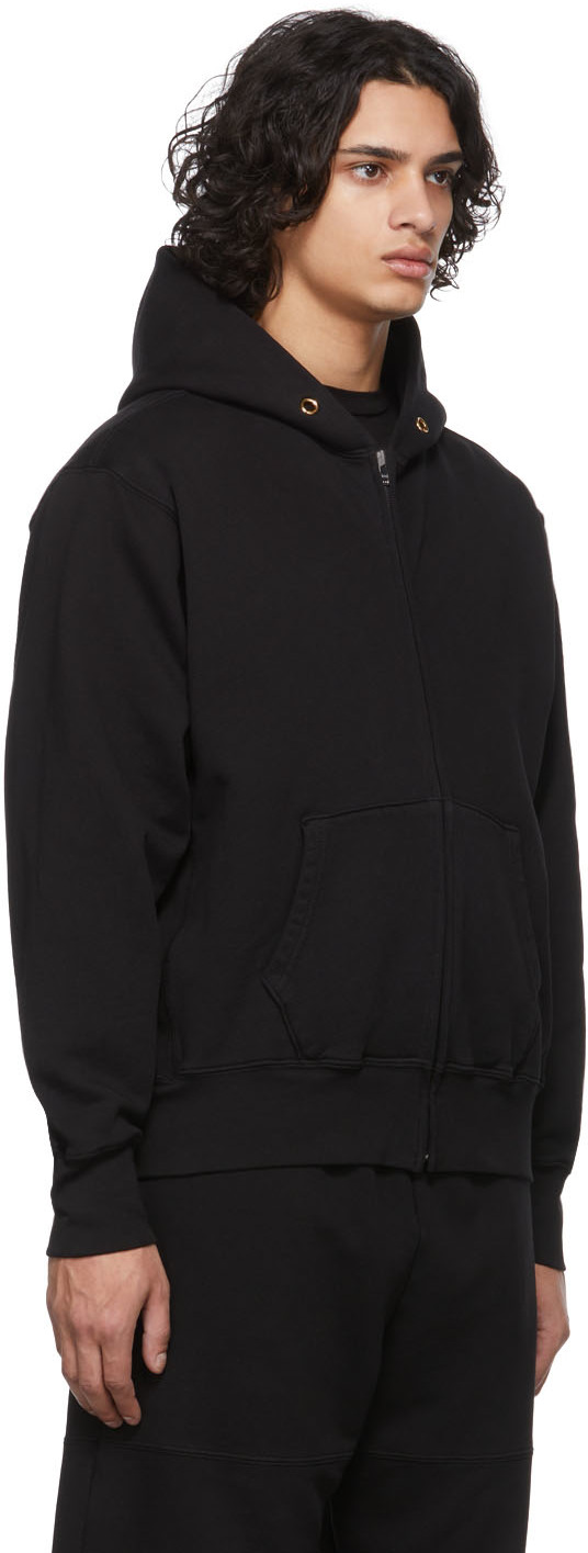 Les Tien Black Cropped Zip-Up Hoodie | Smart Closet