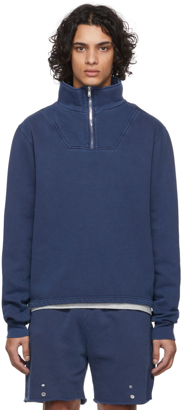 Les Tien Blue Half-Zip Yacht Sweatshirt | Smart Closet