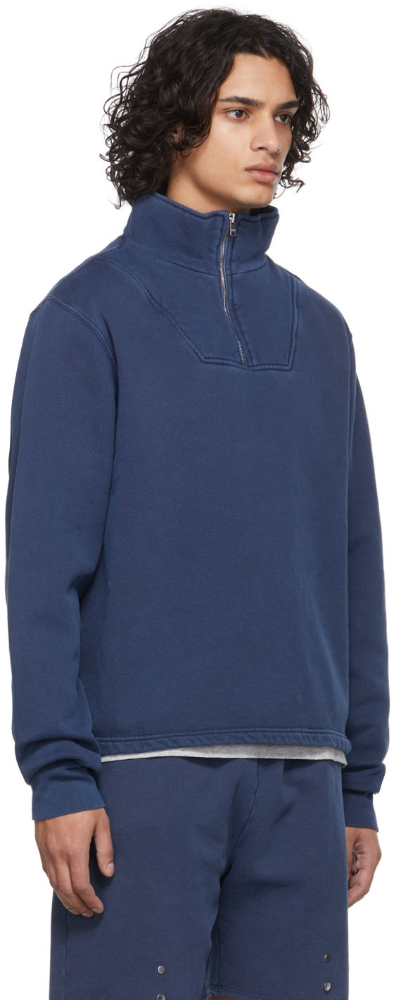 Les Tien Blue Half-Zip Yacht Sweatshirt | Smart Closet