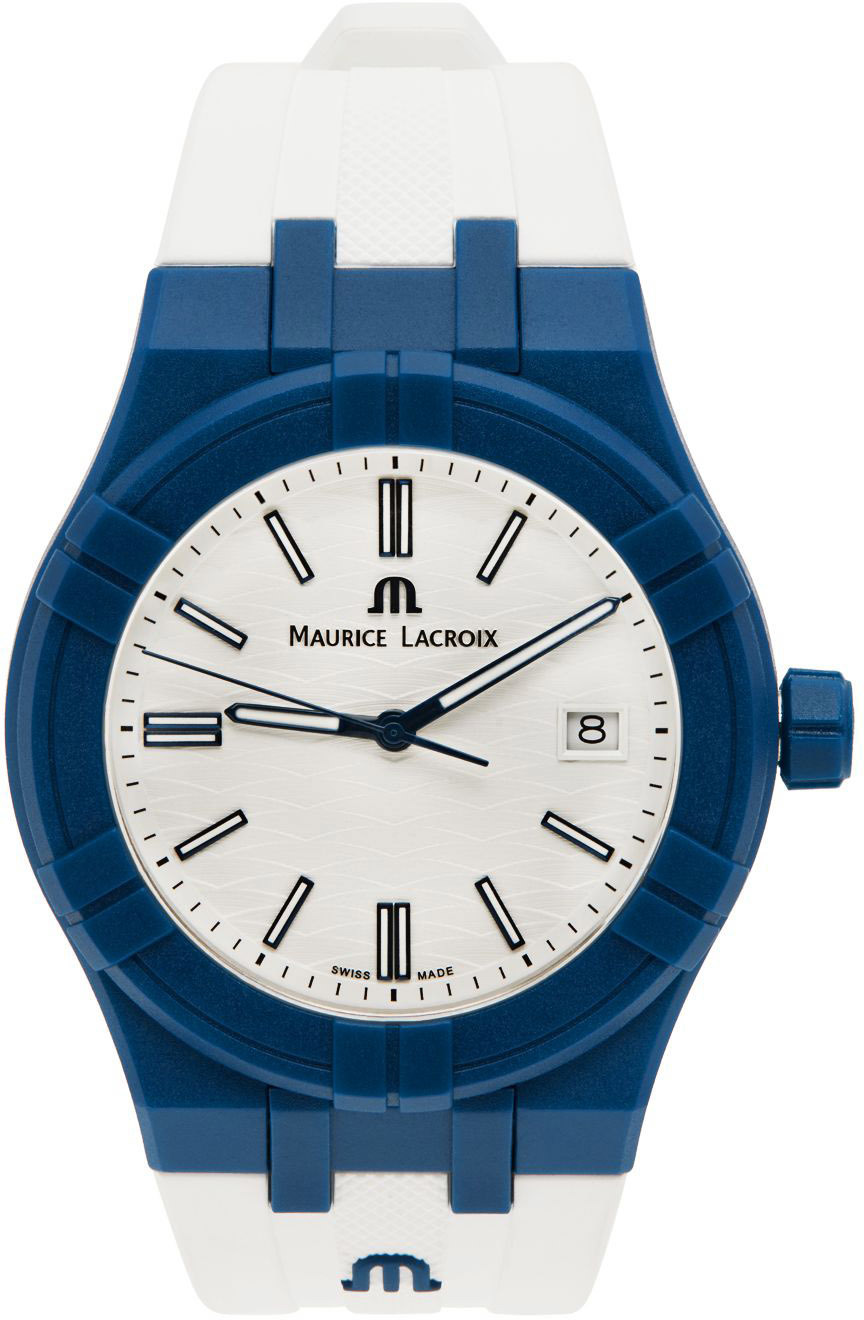 Maurice Lacroix White & Blue AIKON #tide Watch