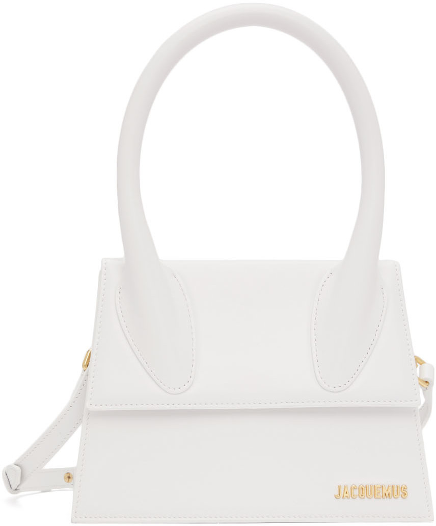Jacquemus: White 'Le Grand Chiquito' Top Handle Bag | SSENSE