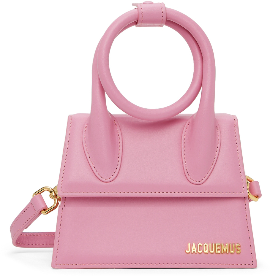 Jacquemus: Pink La Montagne 'Le Chiquito Noeud' Bag | SSENSE
