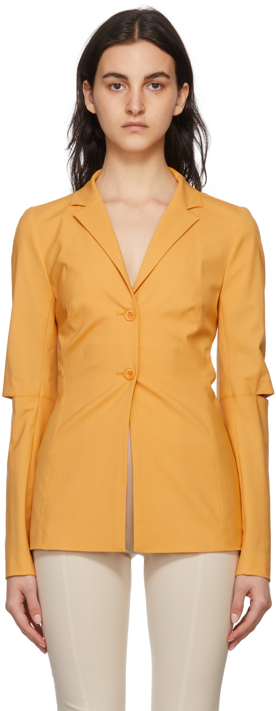 SSENSE Women Clothing Jackets Blazers Orange La Veste Melo Blazer 