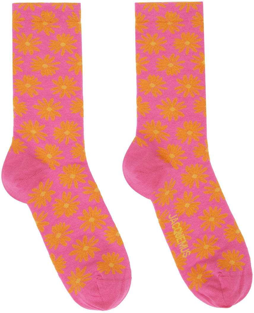 Jacquemus Pink 'Les Chaussettes Fleurs' Socks