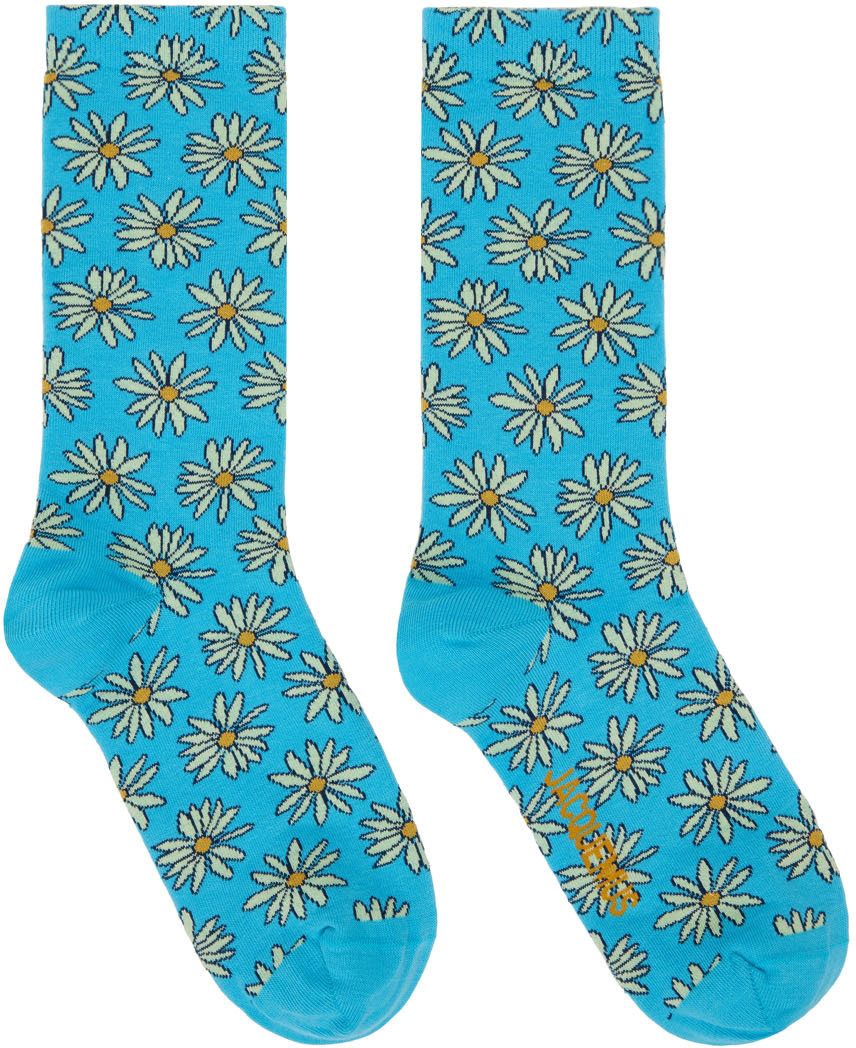 Jacquemus Blue 'Les Chaussettes Fleurs' Socks
