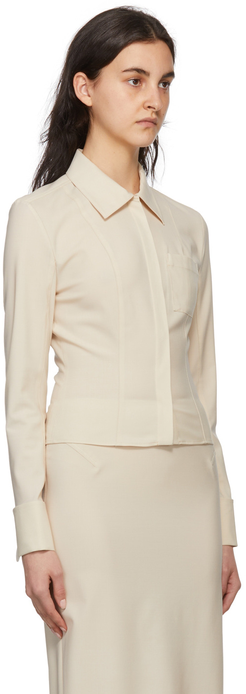 Jacquemus Beige 'la Chemise Pina' Shirt In 110 Off-white