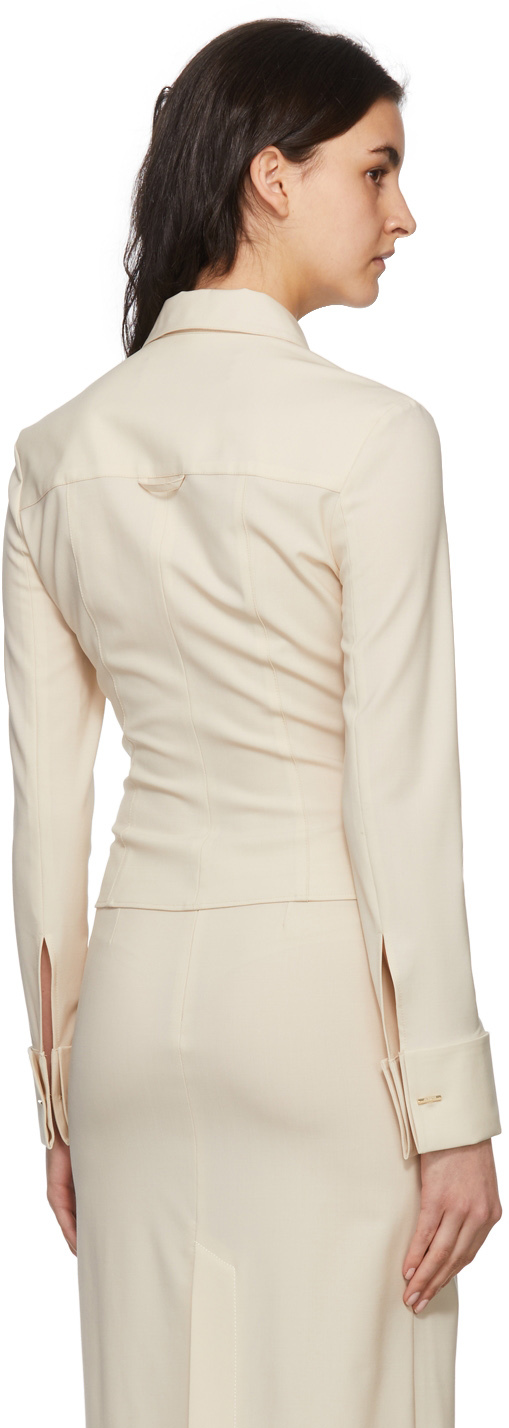 Jacquemus Beige 'la Chemise Pina' Shirt In 110 Off-white