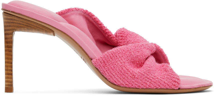 Jacquemus Women's Bagnu Twisted Cotton-blend Terry Sandals In Rosa