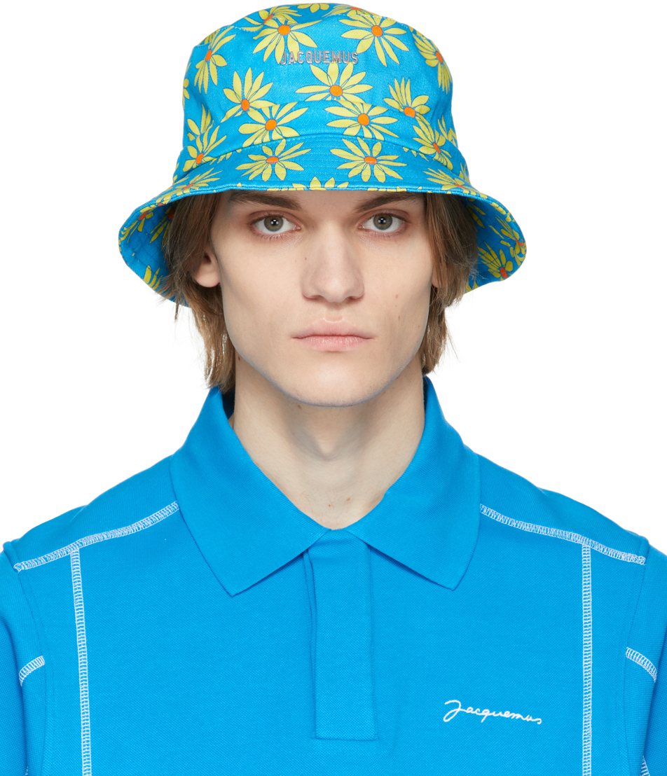 Jacquemus Blue & Yellow La Montagne 'Le Bob Gadjo' Bucket Hat
