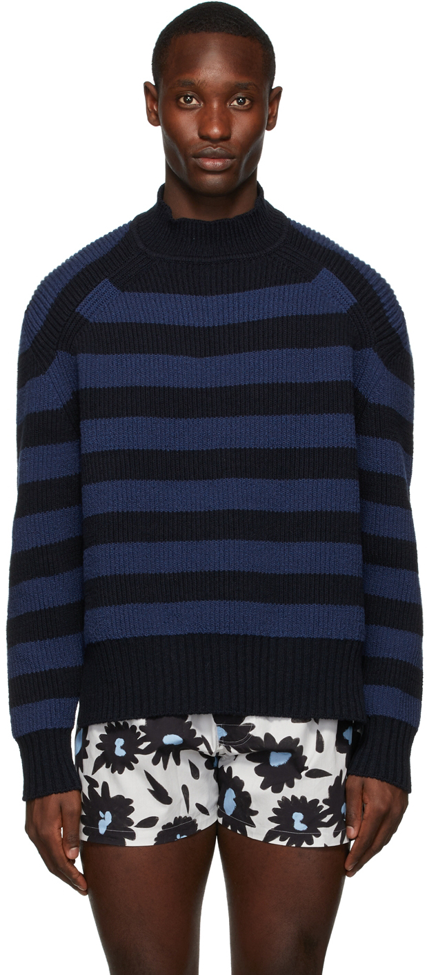 Jacquemus Blue & Navy 'La Maille Rayures' Sweater