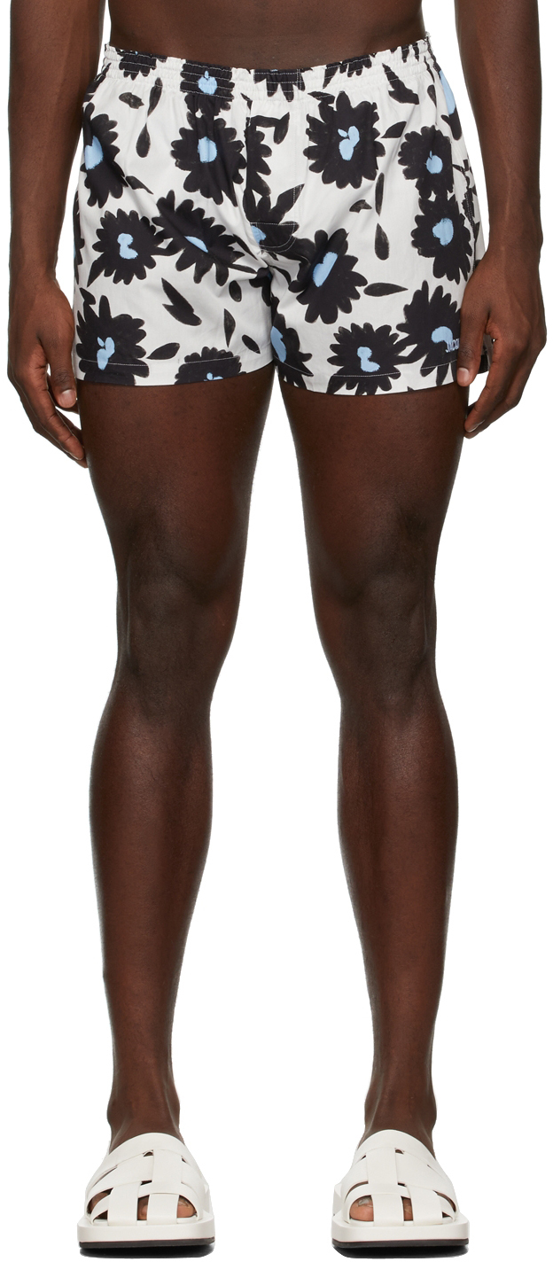 Jacquemus White & Black 'Le Calecon' Swim Shorts