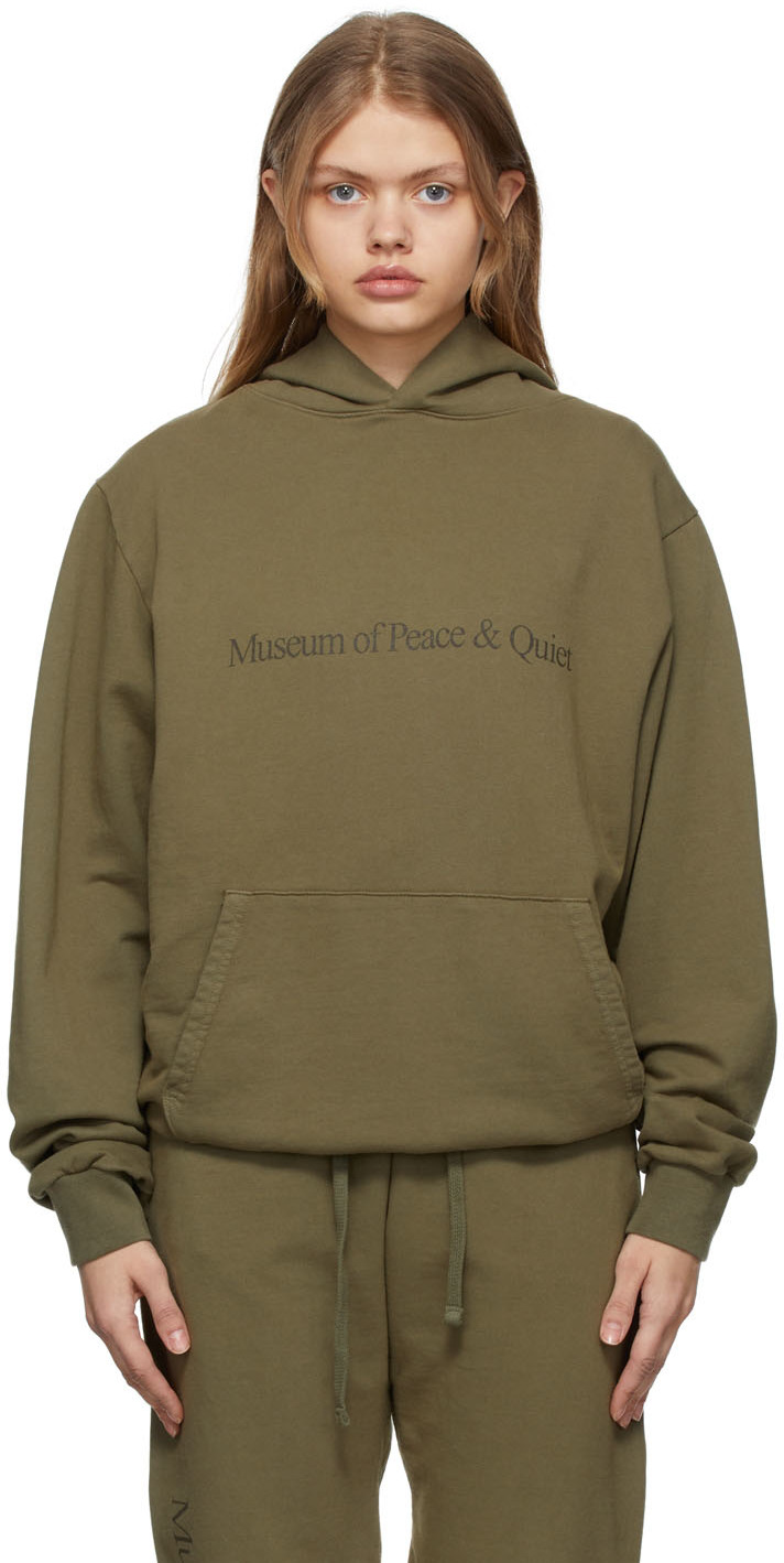 Museum of Peace & Quiet Khaki Logo Hoodie | Smart Closet