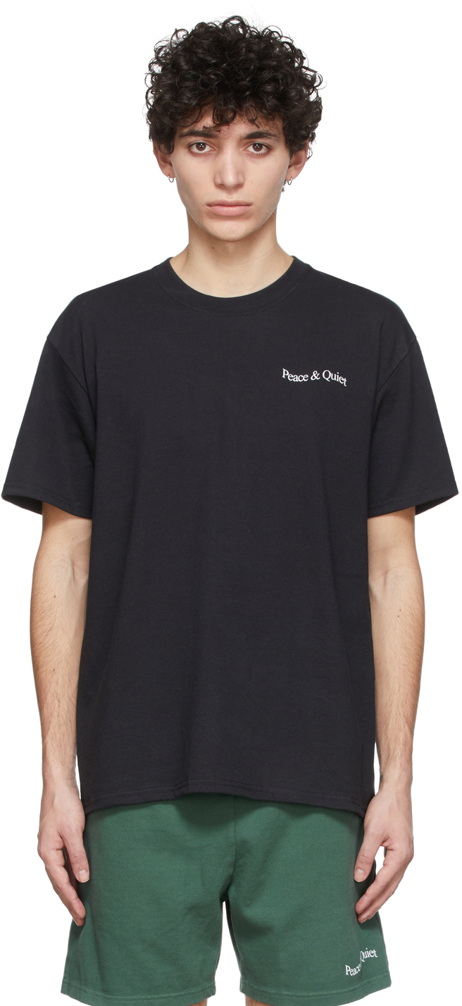Museum of Peace & Quiet: SSENSE Canada Exclusive Black Wordmark T-Shirt ...
