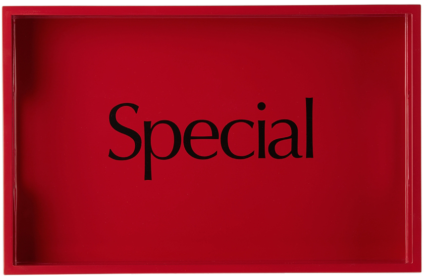 More Joy Red 'special' Catchall Tray In Wood Red