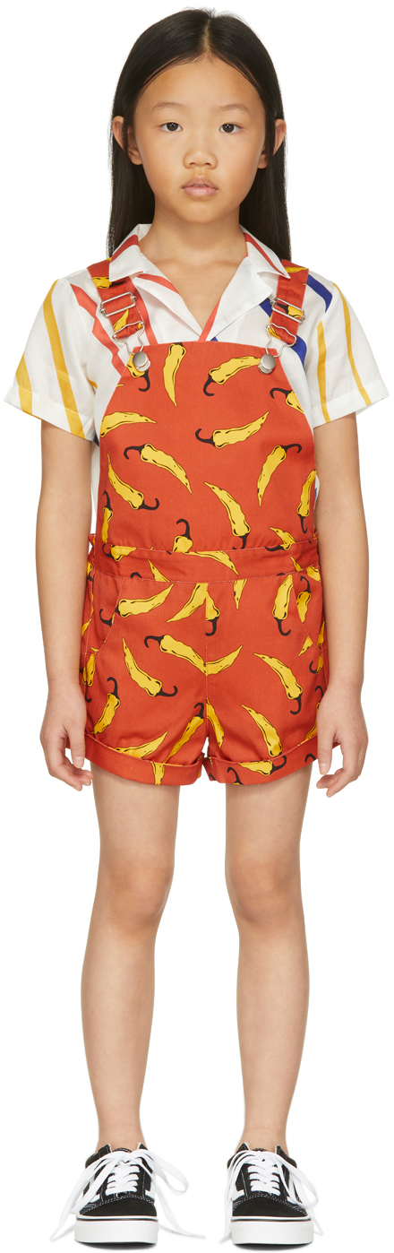Shop Wolf & Rita Kids Red Fátima Overalls In Chillis