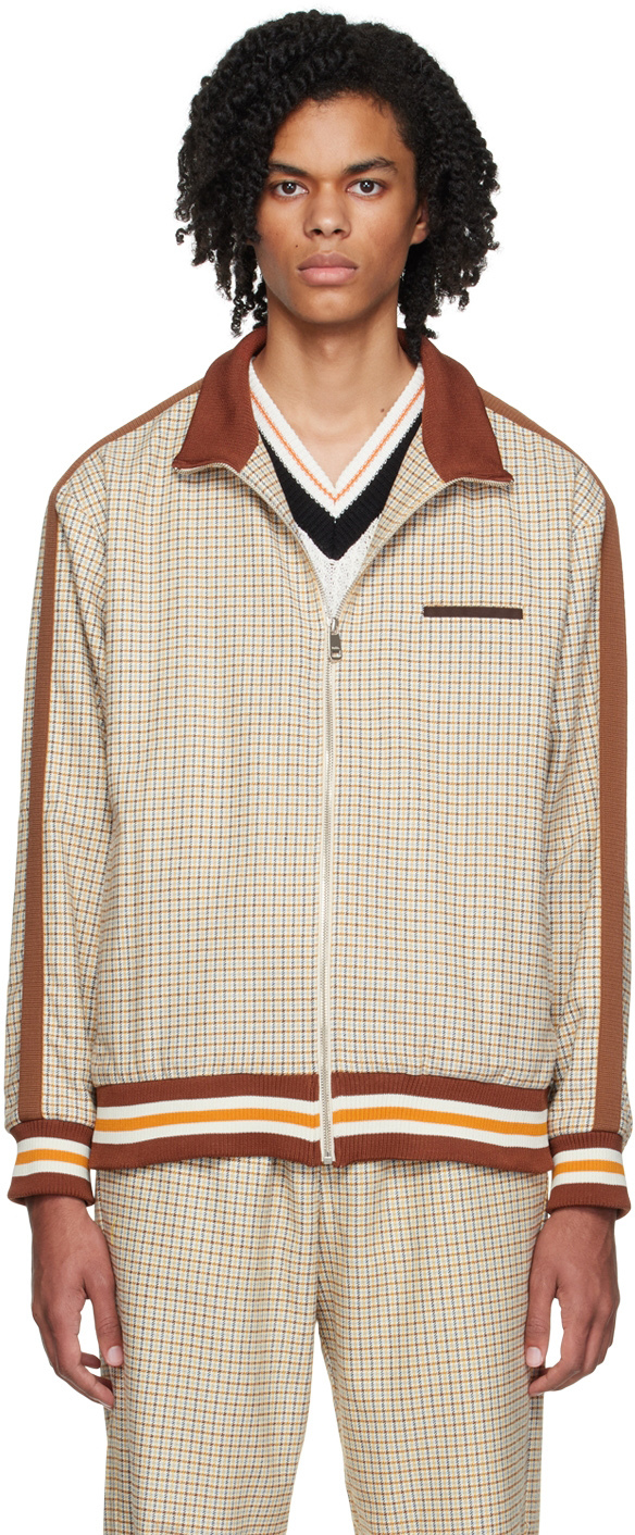 Brown & Yellow 'La Veste Survet Pied De Poule' Jacket