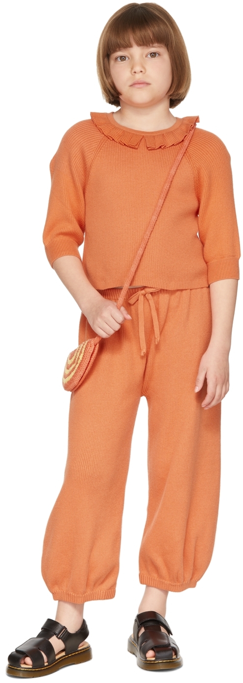 Misha And Puff Kids Orange Yves Lounge Trousers In 893 Melon