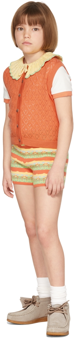 Kids Orange Hearts Eyelet Zoe Vest SSENSE Clothing Tops Tank Tops 