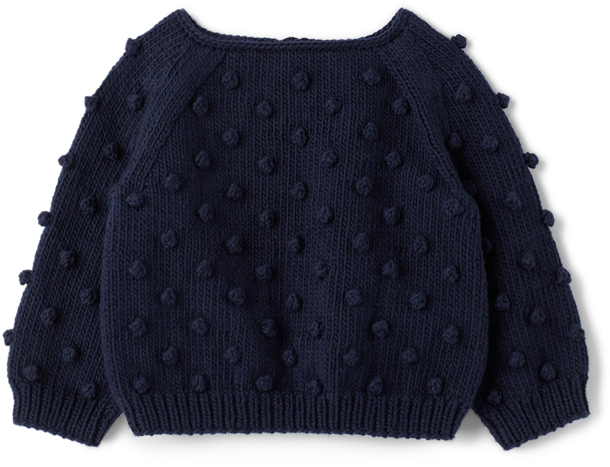 Misha And Puff Baby Navy Knit Popcorn Sweater In 419 Maritime Blue |  ModeSens